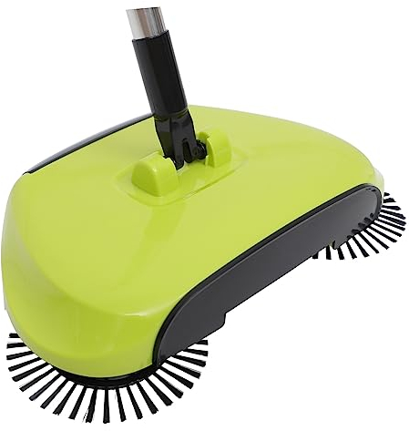 Ciieeo Hand Push Sweeper Broom and Dustpan 3-in-1 Floor Cleaner 360° Rotating Mop Green, Household Manual Floor Sweeper for Home Cleaning