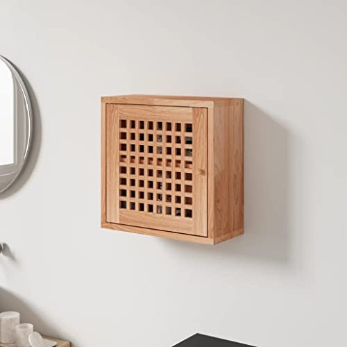 THOYTOUI Wandschrank, Hängeschrank Kleiderschrank Apothekerschrank Spind Geeignet für Büro Schlafzimmer Wohnbereich Küche 42x18x42 cm Massivholz Nussbaum