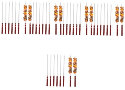 BESPORTBLE 30pièces Brochettes Acier Inoxydable Pour Barbecue Longues Et Plates Idéales Pour Griller Viande Et Légumes De Réutilisables Et Pratiques