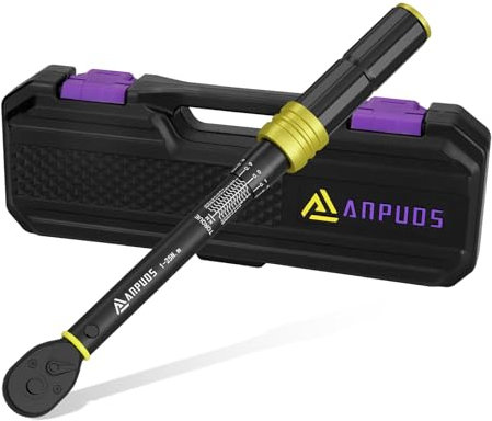 ANPUDS Chiave Dinamometrica 1/4”, 1-25Nm Bici e Moto Chiave Dinamometrica Set, 0.1nm Micro Adjustments, Precisione ± 3%, 72 Denti Chiavi Dinamometriche per Bici da Strada e Mountain, Moto