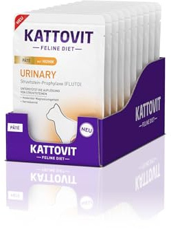 KATTOVIT - Urinary Nassfutter für Katzen | Alleinfuttermittel im Frischebeutel | Diätfutter für ausgewachsene Katzen mit Harnwegserkrankungen | 10 x 85 g Paté Huhn