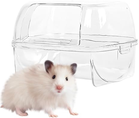 COMFOLIVING Hamster-Badewanne – transparentes Sandbad, Duschraum | Klarer Dusch- und Grabraum | Kleintier-Lebensraum-Dekor | Hamster-Sandbad-Box | Grabsandbehälter für Hamster, Rennmäuse, Kleintiere