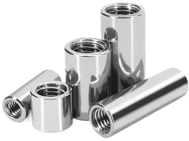 Runde Verbindungsmuttern, 2–10 Stück M3 M4 M5 M6 M8 M10 M12 304 Edelstahl-Verlängerung, verdickte runde Überwurfmutter, Verbindungsstück, Hülsenmutter(M8x10x10mm (5pcs))