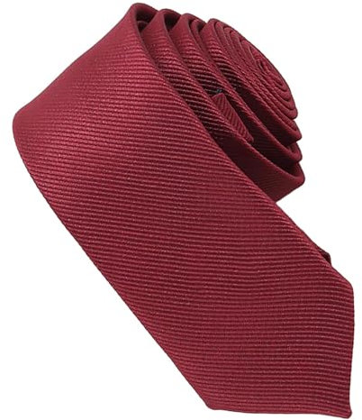 peiqiup Corbatas (150 * 5cm), Corbata de Color Solido Clásico, Fina y discreta para la Oficina o Eventos Festivos, Business Fiesta Boda, Regalos Originales, Rojo