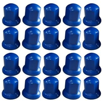 20 tapas de plástico para tuercas de rueda de 33 mm, color azul, para camión, remolque, furgoneta, autobús