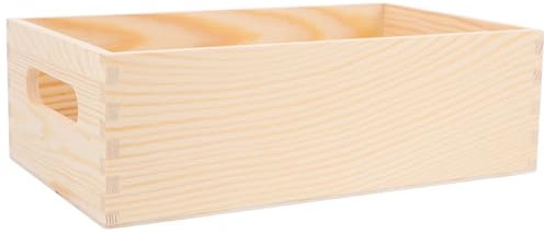 DECOMELODY Holz Aufbewahrungsbox Für Desktop Praktische Elegante Werkzeugkiste Aus Massivem Holz Vielseitig Einsetzbar Als Organizer Für Haus Und Büro Mit Seitlichen Griffen Für Einfache
