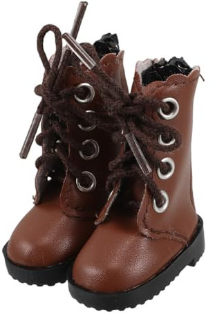 ERINGOGO Bjd Puppenschuhe High Top Minischuhe Für 30cm Puppen Braune Stoffstiefel Stylisch Und Langlebig Puppen Ersatzkleidung Für Spiel Und Fotoshooting