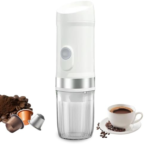 Machine à expresso portable électrique,20 Bar,avec 9600mAh batterie rechargeable,Machine à Cafe Portable pour Voyage,Compatible Capsules Nes/Dolce Gusto & Café Moulu,pour Voiture,Camping,voyages