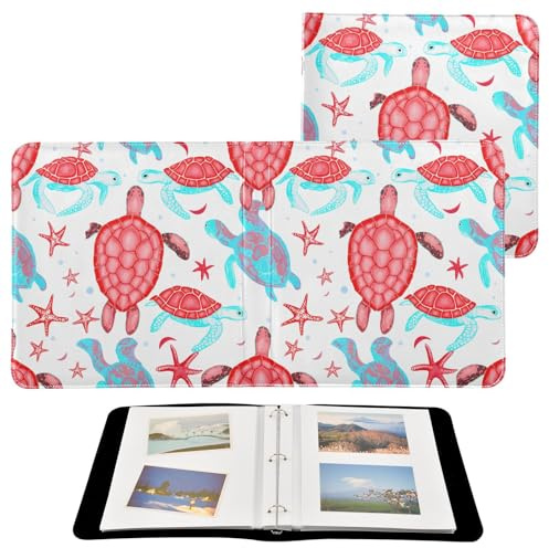JUMBEAR Grande album fotografico autoadesivo con 20 pagine, album fai da te, per matrimoni, famiglia, bambini, vacanze, tartarughe rosse e blu