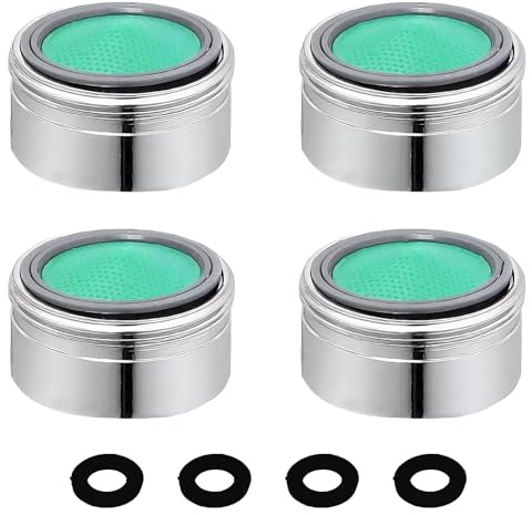 Mewtush 4 PCS Aeratore Rubinetto 24mm per Cucina E Bagno, Filtrare E Risparmiare Acqua Con High-Tech Rompigetto Rubinetto, Filtro Acqua Rubinetto per Risparmio Idrico 5l/Min