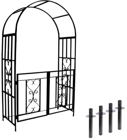 LJDJRHXH Arche De Jardin en Métal avec Portillon, Treillis Solide pour Plantes Grimpantes Et Rosiers, Décoration Extérieure, Pergola Résistante pour Tonnelle Et Entrée