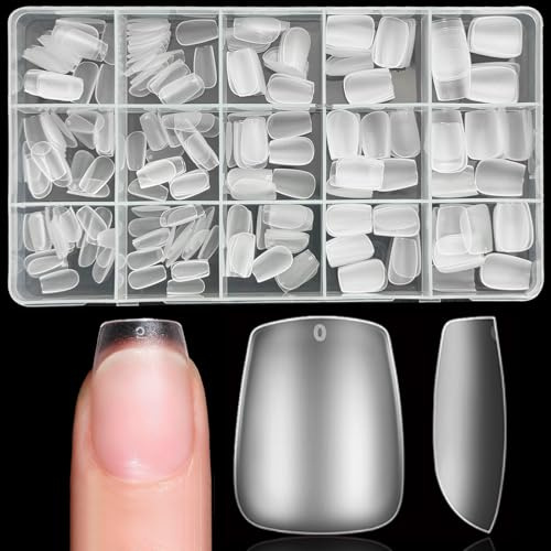 XIAOHEBAN Capsule Americaine Ongle Extra Court Ballerine - 15 Tailles Faux Ongles XS, Doux Préformé Capsule Ongle en Gel X Pose Americaine Ongle, pour les Studios de Manucure&Home Nail Art- 300 Pièces
