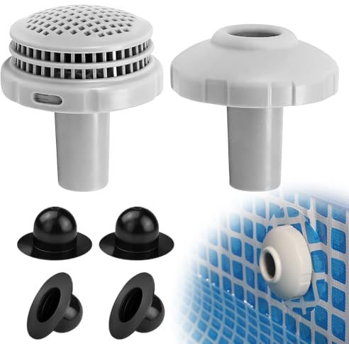 Riisoyu Pool Filter Anschluss, Intex Anschluss-Set 32mm Poolfilter Pool Wartungs Zubehör mit Innengewinde Einlaufdüse Poolfilteranschluss für Schwimmbad Einlassdüse Kompatibel mit Wasserbelebung