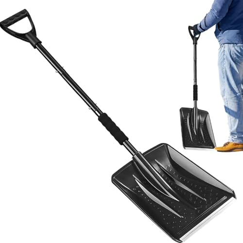 Pala da neve pieghevole, per vialetti, 85 cm, pieghevole, leggero, in lega di alluminio, 3 in 1, pala da neve portatile, per giardino, campeggio, pupazzo di neve e emergenza
