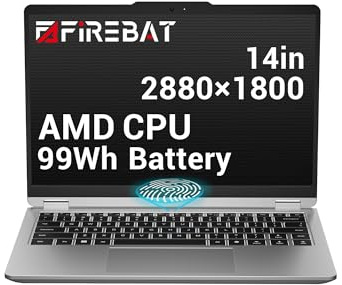 Laptop Computer, 14 2880x1800 QHD+ Display, AMD Ryzen7 H255 (8C/16T Up to 4.9GHz, 70W TDP), 32GB LPDDR5X RAM, 1TB PCIe 4.0 SSD (Up to 8TB Expandable), 500nits, 99Wh Battery, Fingerprint, Gray