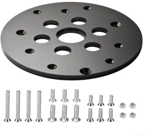 Feeshoppher Mesa de trabajo para fresadora de bujes guía con apertura central de 1-1/4 pulgadas, construcción de acero para operaciones de fresado precisas, acabado negro, incluye tornillos