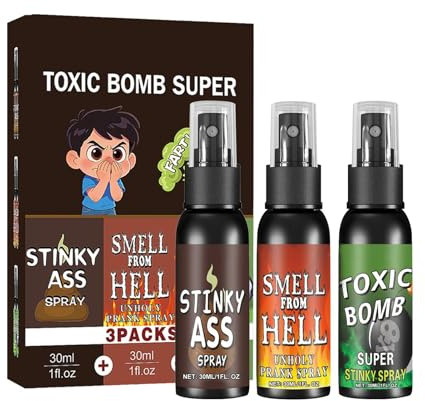 Extra Stark Fartsprut,3 stycken långvarigt roligt praktiskt skämt,Extra stark pruttluktspray - för fest kontor skola