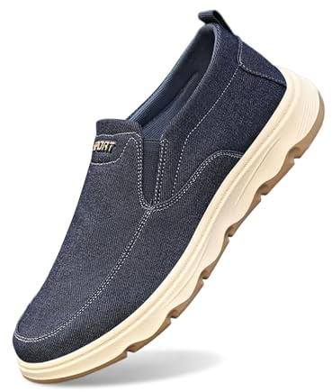 Generisch 2026 Alpargatas Hombre de Lona Zapatos de Verano sin cordones Clásicos Alpargatas Planas Suela Goma, gris, 42 EU