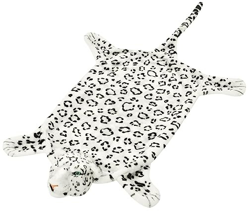 vidaXL Plüsch Leopardenfell Teppich 139 cm Weiß