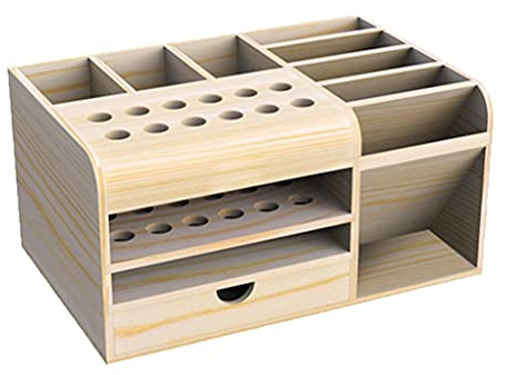SHESSTILL Werkzeugständer Halter Box Organizer Fach Aufbewahrung Handy Schraubendreher Holz Multifunktionale Desktop Teile Deposit