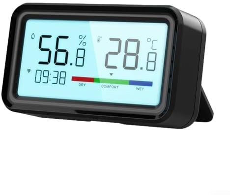 Temperatur-Feuchtigkeitssensor, intelligente WLAN-Infrarot-Fernbedienung, Temperaturfeuchtigkeitssensor, Ersatztester für Tuya (schwarz)