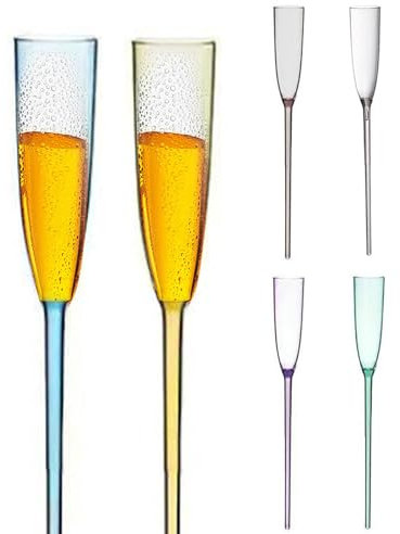 Ranley Flytande champagneglas, flytande champagneflöjter, flytande vinglas, pool sidoflöjter för champagne, 6 stycken, dryckesjuice sommar drickkopp
