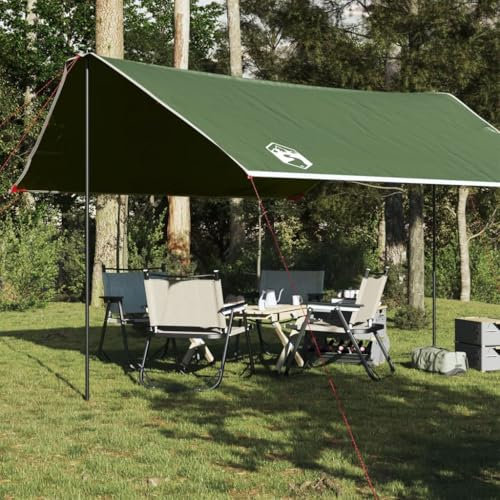 Tino Tech Tarp Outdoor Tent Zeltplane Tarp für Hängematte Zeltunterlage für Ourdoor Camping Camping Zelt Plane Ultraleicht Camping Zeltplane Wasserdicht Tarp 430x380x210 cm Oxford-Gewebe Grün