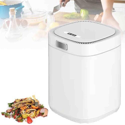 Compostatore Elettrico Intelligente, Compostiera for Rifiuti di Cucina da 2,5 Litri con Filtro a Carbone Attivo, Ciclatore Automatico for Rifiuti Alimentari, Contenitore for Compostaggio Domestico(Whi