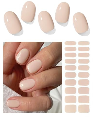 Wahrshei Unghie Gel Adesive UV | N Nude Smalto Adesivo Gel UV | 20 PCS Pellicola per Unghie Autoadesiva | Adesivi per unghie in gel, Impacchi di Smalto Gel per Unghie