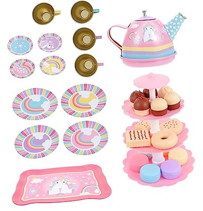 KOMBIUDA Juego De Té De Unicornio Juguete De Postre y Casa De Juego Set De Té para Niños 1 Kit De De Imitación