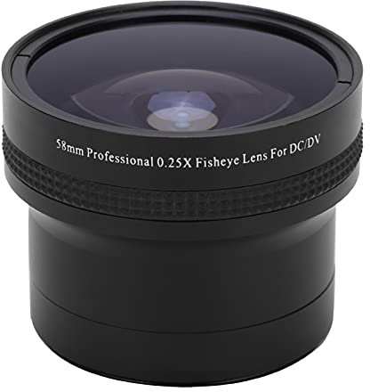 Objectif Grand Angle Fisheye 58MM 0,25x, Objectif fisheye pour Appareil Photo Super Macro, Objectif Grand Angle HD Professionnel pour Appareil Photo Reflex numérique SLR