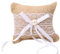 UEIOAVL Coussins pour bagues, 1 coussin pour alliances de mariage avec dentelle et nœud, support vintage pour alliances de couple, 10 x 8 cm, pour demande en mariage