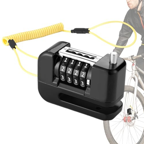 Verrou de frein de moto - Antivol de roue de sécurité avec combinaison - Accessoires de cyclisme, équipement de verrouillage extérieur pour vélos, motos, vélos électriques