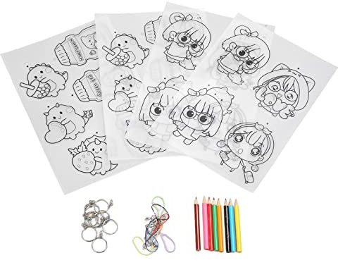 Srliya Heat Shrink Film Sheets Kit, Translucent Creative Art Crafts DIY Shrink Plastic, Widely Used for Keychains, Pendants Easy to Use and Bake with Adult Supervision