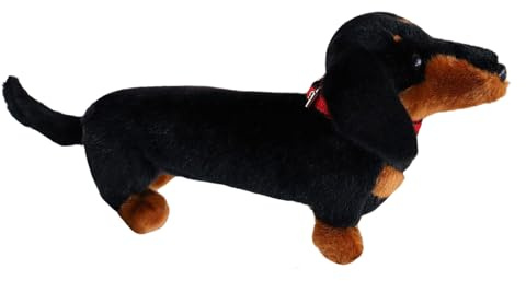 Generico Peluche Teckel - Chien en Peluche à étreindre, Partenaire De Jeu Souple | pour Adultes Chambre Bureau Canapé Salle Jeux Voiture Anniversaires Fêtes