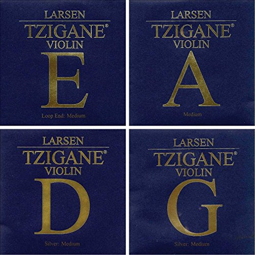 Larsen Tzigane 4/4 Violin String Set - Medium Gauge with Loop-end E