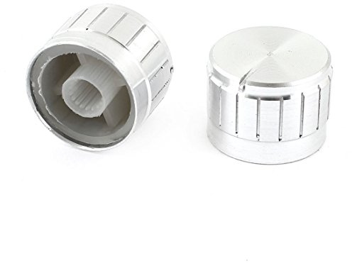 sourcing map 23 x 17 mm Lautstärkeregler Aluminium Potentiometer Drehknopf Cap – Silber Ton (2-teilig) de | Aluminium, Lautstärkeregler