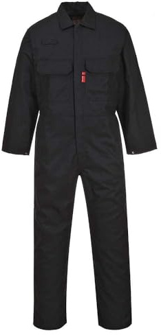 Portwest Buzo Ignífugo Bizweld, Tamaño: XS, Color: Negro, BIZ1BKRXS