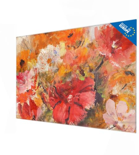 banjado Glas-Memoboard in 60x40cm mit Blumen- und Pflanzenmotiv