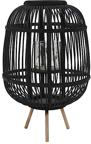 vidaXL Standkerzenhalter Bambus Schwarz