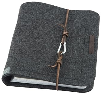 Ringbuch Notizbuch Ringordner PERSONALISIERT A5 Filz grau Schule Studium