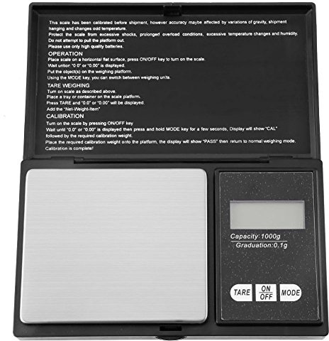 Balance de poche numérique, mini balance de poche portable haute précision LED numérique pour la bijouterie, balance alimentaire, balance de cuisine 12,8 x 7,5 x 1,9 cm(1000g/0.1g)