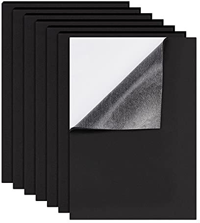 BENECREAT 8 Blatt 30x21cm Selbstklebende Schaumstoffplatte Schwarze Eva Schaumstoffmatte mit Kleberücken für Kunsthandwerk, Cosplay, Scrapbooking, 4mm Dicke