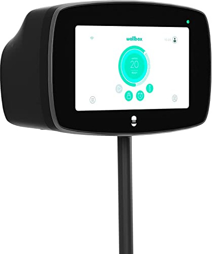 Wallbox Commander 2 Ladegerät für Elektrofahrzeuge – Einstellbare Leistung bis zu 22 kW, 7m, Typ-2-Ladekabel, 7-Touchscreen, RFID-Kartenleser, WLAN und Bluetooth, OCPP