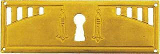 Antikhof Möbelbeschlag Jugendstil Messing geprägt, Größe:3,3 x 9,7cm,Bestellnummer JML 52, Dunkelbraun