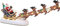 XINGGANG Luces de Navidad de Papá Noel en Trineo con Reno. Adorno de Navidad, Trineo de equitación de Santas y Escena de 8 Renos voladores con música y Luces para Decoraciones navideñas