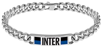 F.C. Internazionale Armband i rostfritt stål, herr, svart blå stål, Taglia Unica, rostfritt stål, ingen ädelsten, Taglia Unica, Rostfritt stål, Ingen ädelsten