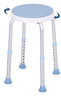 Izrielar Sgabello da doccia, girevole a 360°, altezza regolabile 36-51 cm, per anziani e donne incinte