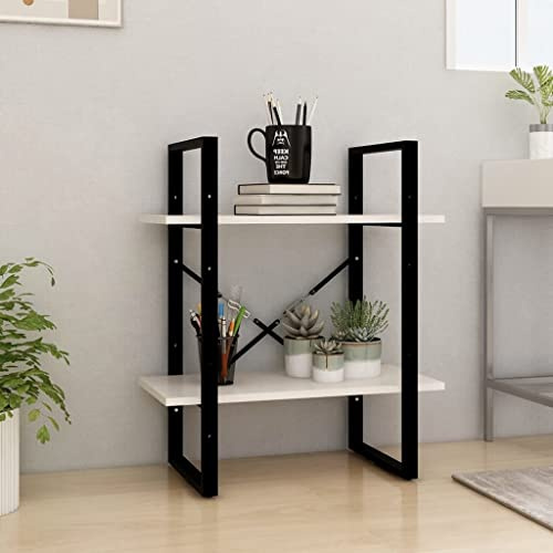 WIFESE Bücherregal 60x30x70 cm 2 Fächer Holzregal Standregal Bookshelf Aufbewahrungsregal Raumteiler Lagerregal Aktenregal Industrie Style Regal für Wohnzimmer Büro Kiefer Massivholz Beige