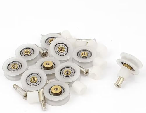 YUANQIAN Rodillos para puerta de ducha, acero inoxidable, diámetro de 22 mm, 8 unidades